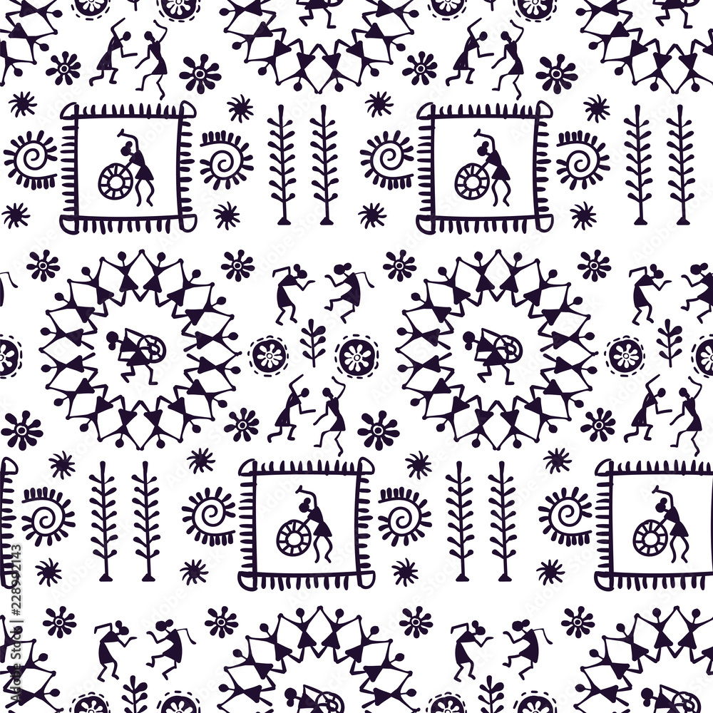 Obraz premium warli tribal art