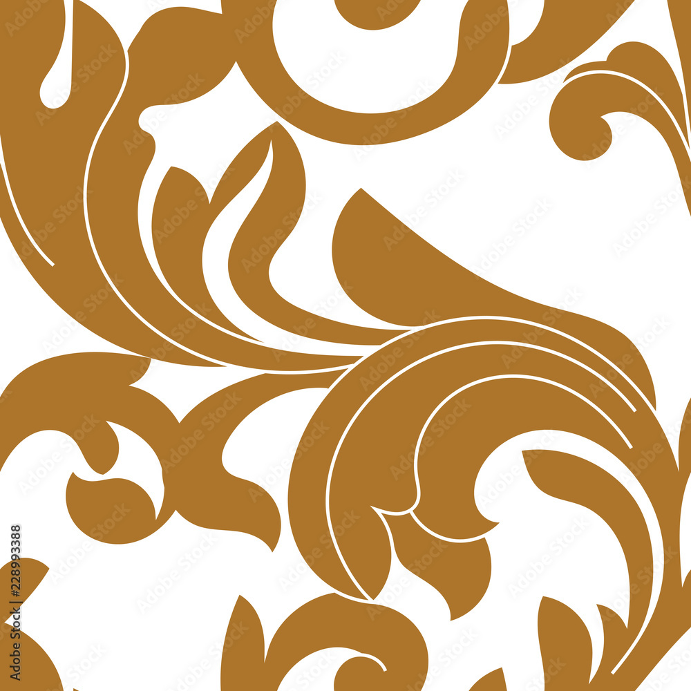Obraz premium Golden vintage seamless pattern, ornament. Vector.