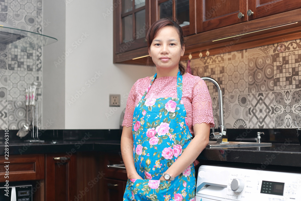 woman house work in Vietnam