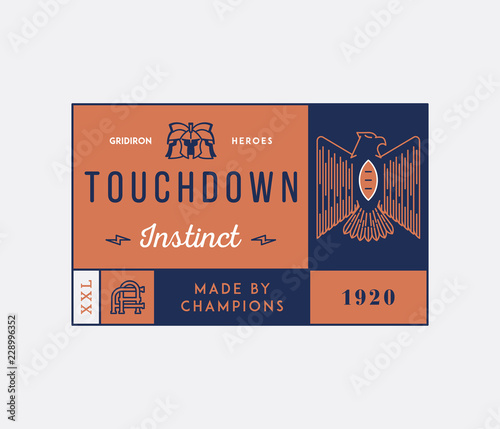 American football touchdown badge