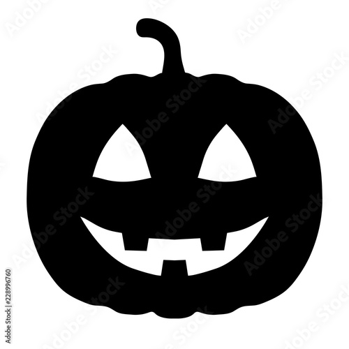 Obraz na plátně Minimalist, black, silhouette carved pumpkin icon