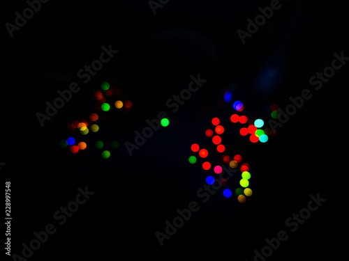 Colorful circular bokeh background from LED light.