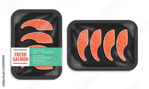 Vector salmon packaging illustration