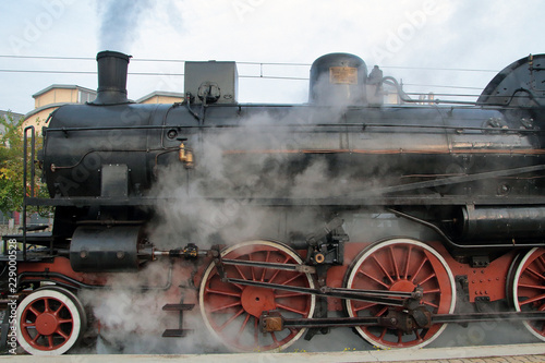 treno d'epoca a vapore, vintage steam train