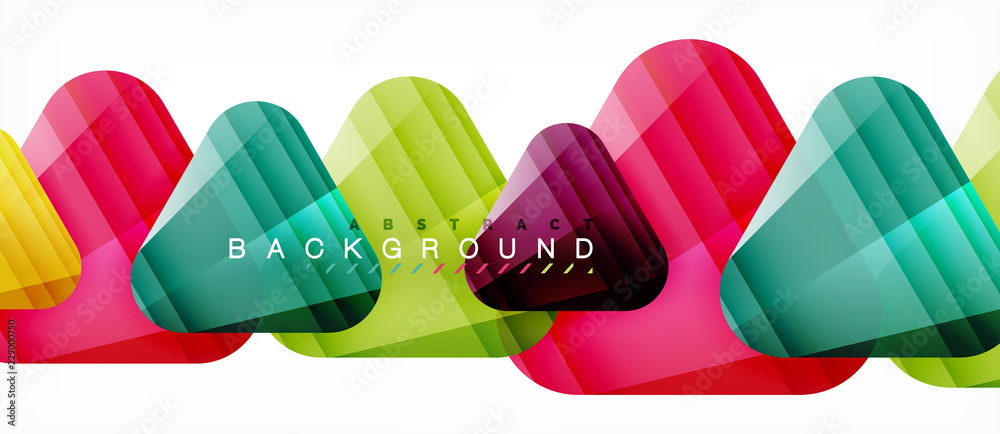 Glass triangles modern geometric composition, abstract background Glass triangles modern geometric composition, abstract background
