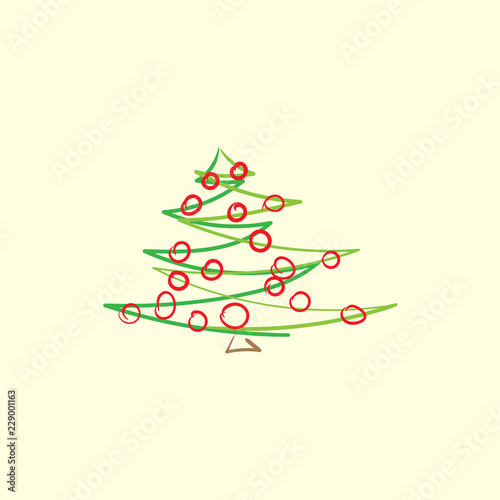 Bilde på lerret drawn abstract christmas tree