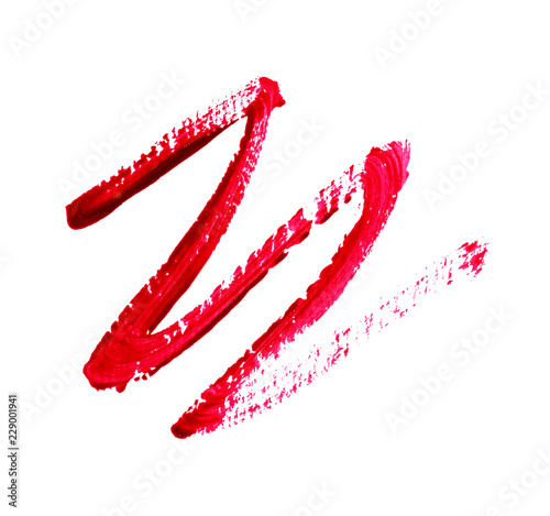 Red zigzag brushstroke