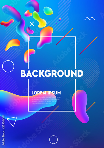 Colorful abstract liquid and fluid poster and cover design. Minimal geometric pattern gradients backgrounds. Soft abstract wave.