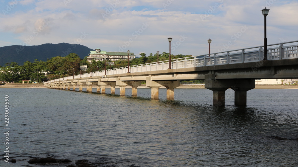 蒲郡 竹島にかかる橋 夕方