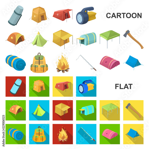 Different kinds of tents cartoon icons in set collection for design. Temporary shelter and housing vector symbol stock web illustration.