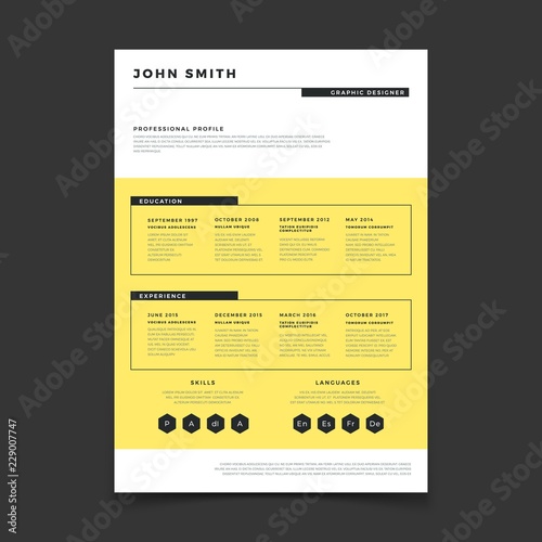 Cv form template. Professional resume stylish elegance template. Letter simple cover vector mockup. Illustration of cv interview candidate, profile with experience and education