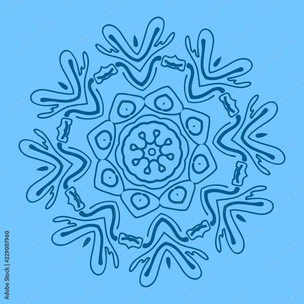 Cold symbol, Snowflake outlined icon, doodle symmetric vector sign Cold symbol, Snowflake outlined icon, doodle symmetric vector sign