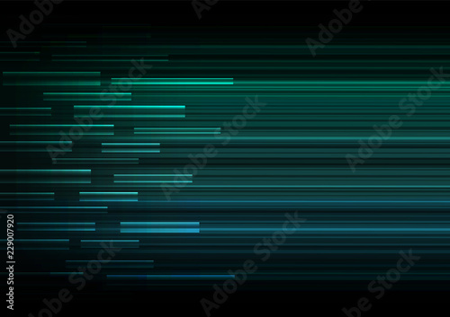 green overlap pixel speed in dark background, geometric layer motion backdrop, simple technology template, vector illustration