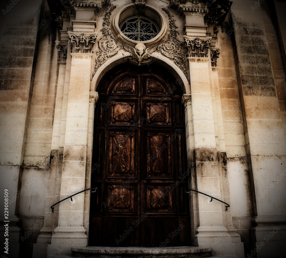 A Baroque Large Door of a Church