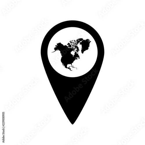 North America icon, logo on white background