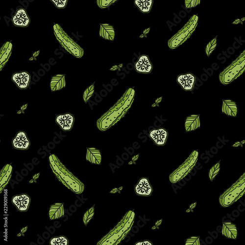 Olive branch seamless pattern on white background.