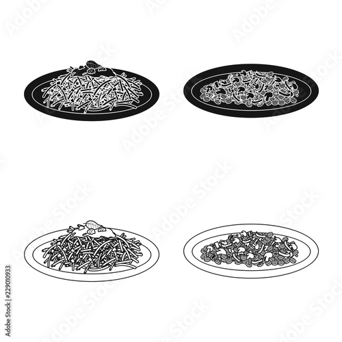 Isolated object of pasta and carbohydrate logo. Collection of pasta and macaroni stock symbol for web.