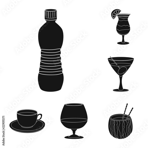 Isolated object of drink and bar sign. Collection of drink and party stock symbol for web.