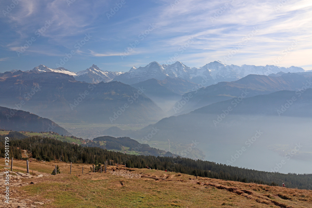 Aussicht vom Niederhorn, Berner Alpen, Schweiz 