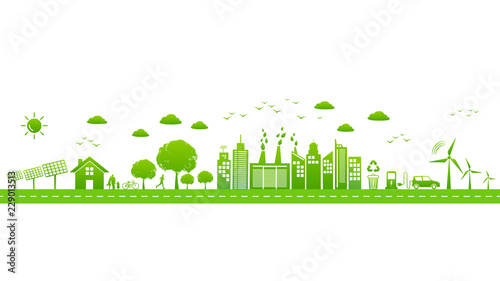 World environmental with sustainable development, Ecology friendly and green city concept,vector illustration
