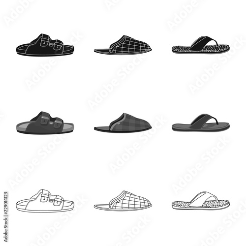 Isolated object of shoe and footwear symbol. Set of shoe and foot stock symbol for web.