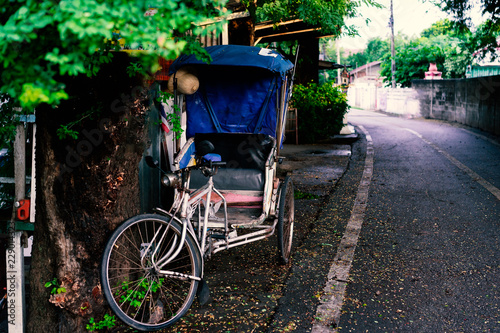 Tricycle on roadside in countryside © domonite