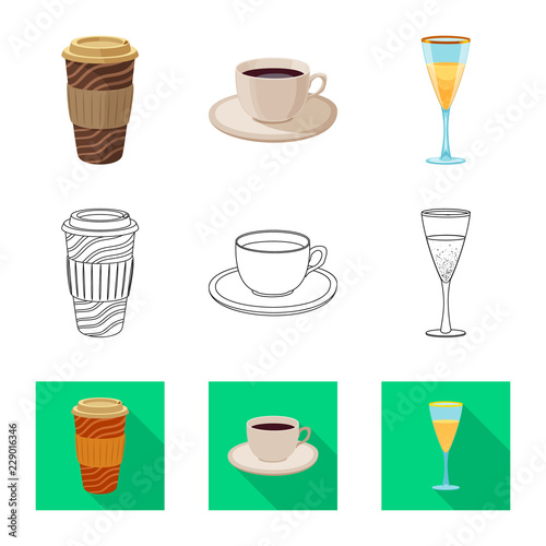 Isolated object of drink and bar symbol. Set of drink and party vector icon for stock.