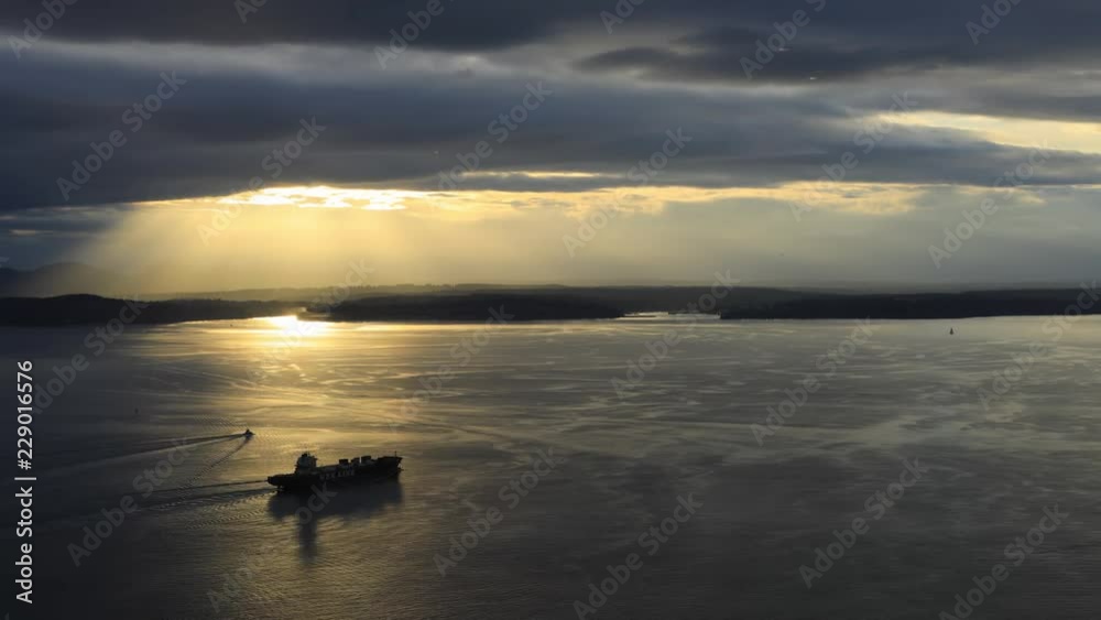Timelapse of Puget Sound in Seattle, Washington at dusk 4K Timelapse of Puget Sound in Seattle, Washington at dusk 4K
