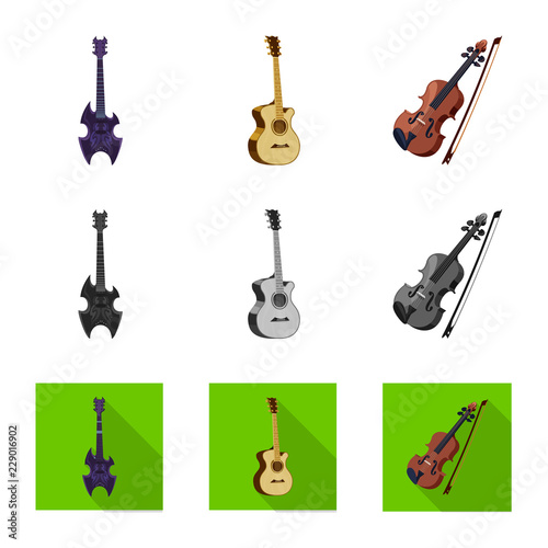 Vector illustration of music and tune logo. Set of music and tool vector icon for stock.