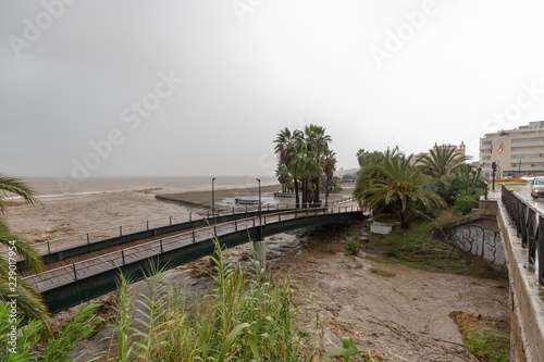 Flooding and torrential rain in Estepona, Malaga, Spain on 21.10.2018