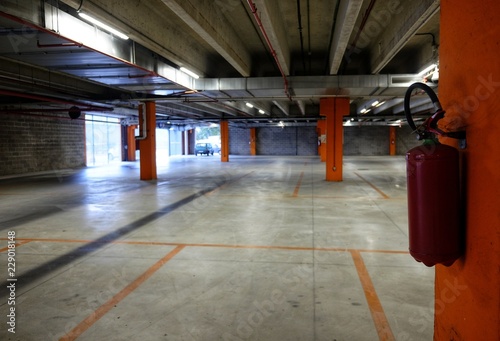 fire extinguisher in underground parking