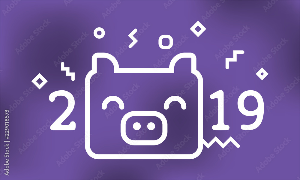 Happy New Year 2019. Typography logo design. Happy New Year 2019. Typography logo design.