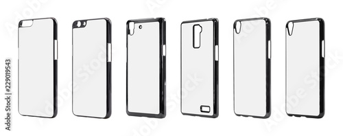 фотографія Phone case on isolated background with clipping path