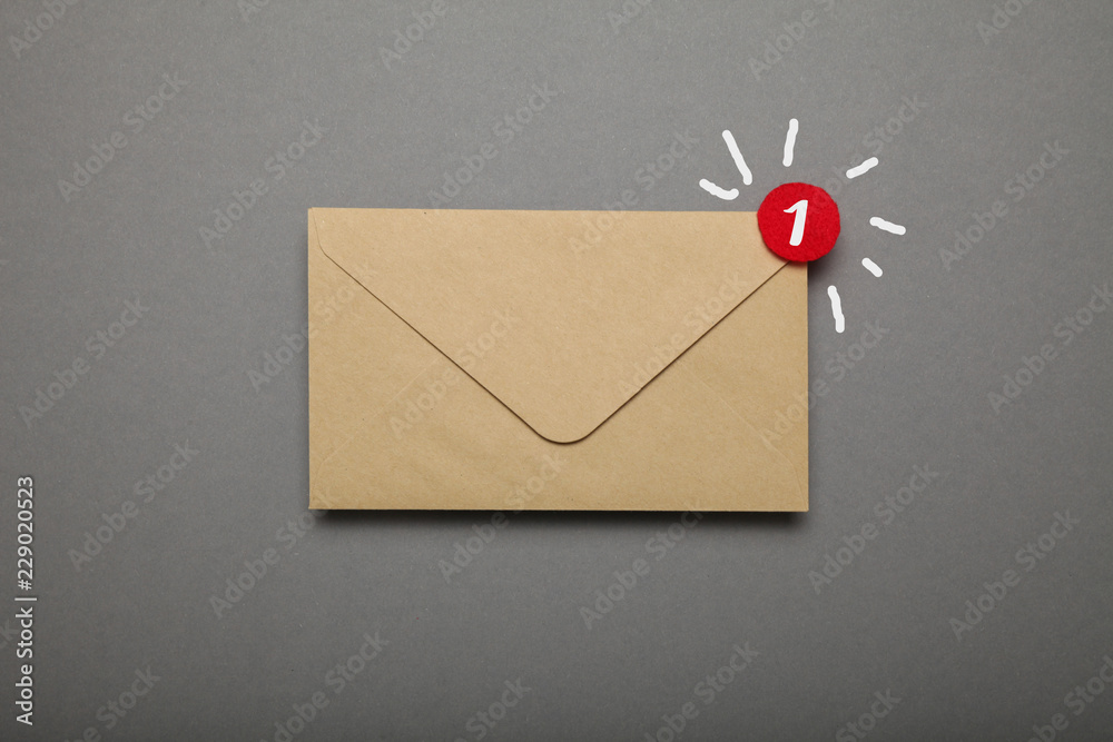 Newsletter notification, subscribe email. Information message, marketing envelope. - obrazy, fototapety, plakaty 