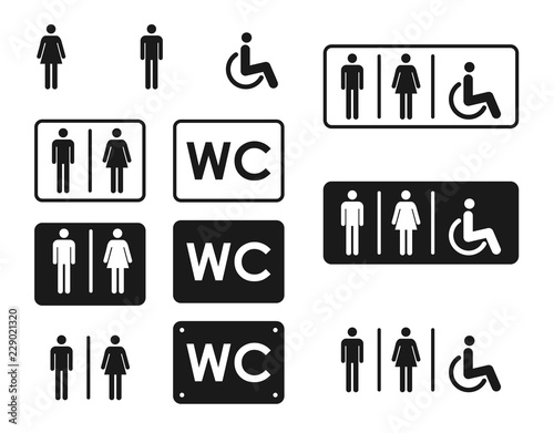 Male and female toilet icon vector, filled flat sign, solid pictogram isolated. WC symbol, logo illustration photo