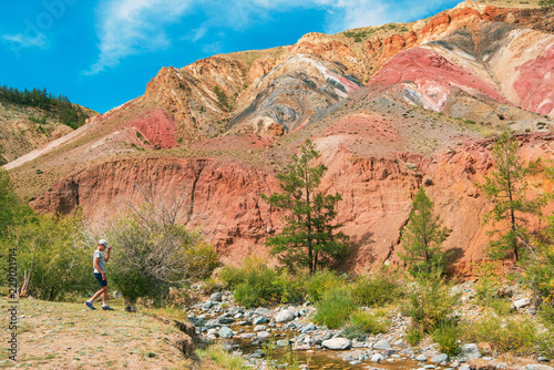 Teen boy in valley of Mars ...