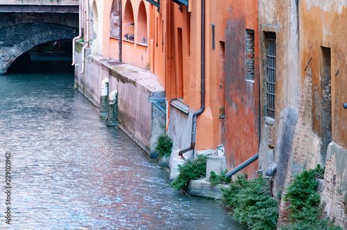 Canal delle Moline, via Piella, Bologna. Italy. This corner of the city is known as 