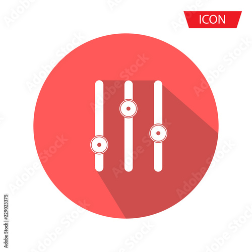 Settings icon vector, adjustment music line isolated on background.