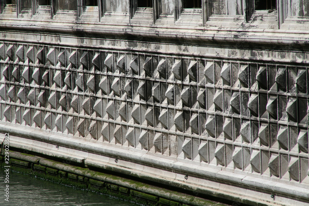 Venice, Palazzo Ducale, detail of the facade on the water