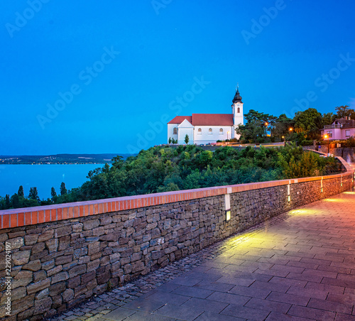 Tihany abbey in blue hour