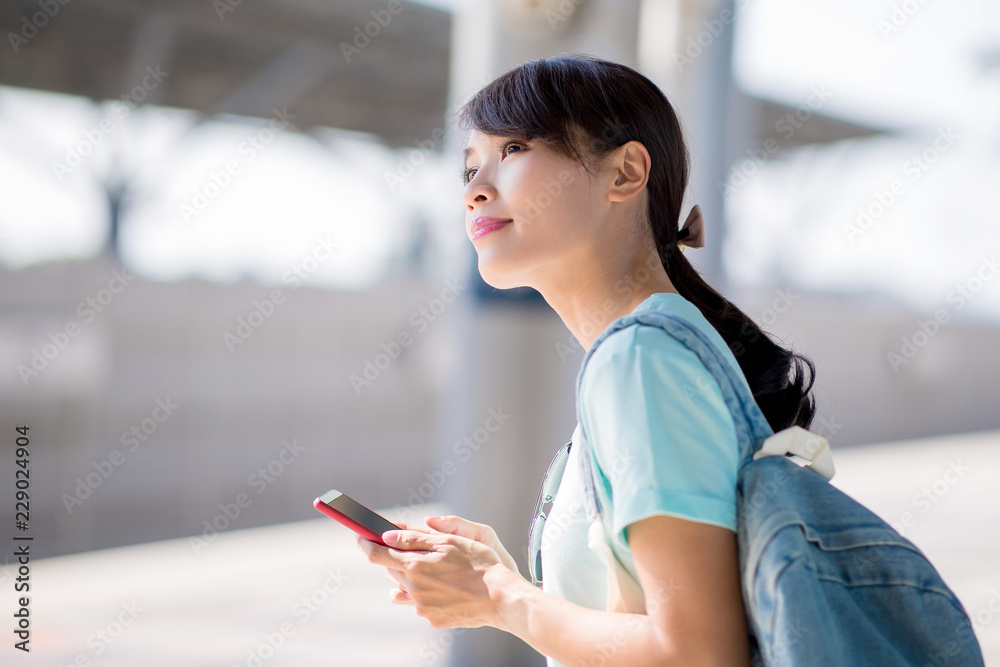 woman wait for train woman wait for train