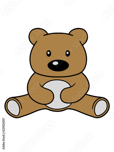 bär süß niedlich sitzen klein comic cartoon clipart design teddy grizzly grizzlybär sitzend dick lustig