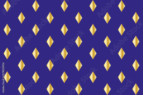seamless background of gold diamonds on blue