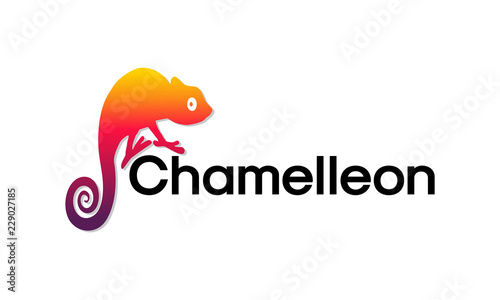 chameleon logo design template