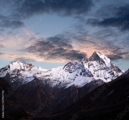 Mount Machapuchare (Fishtail), view from Annapurna Base Camp, Nepal