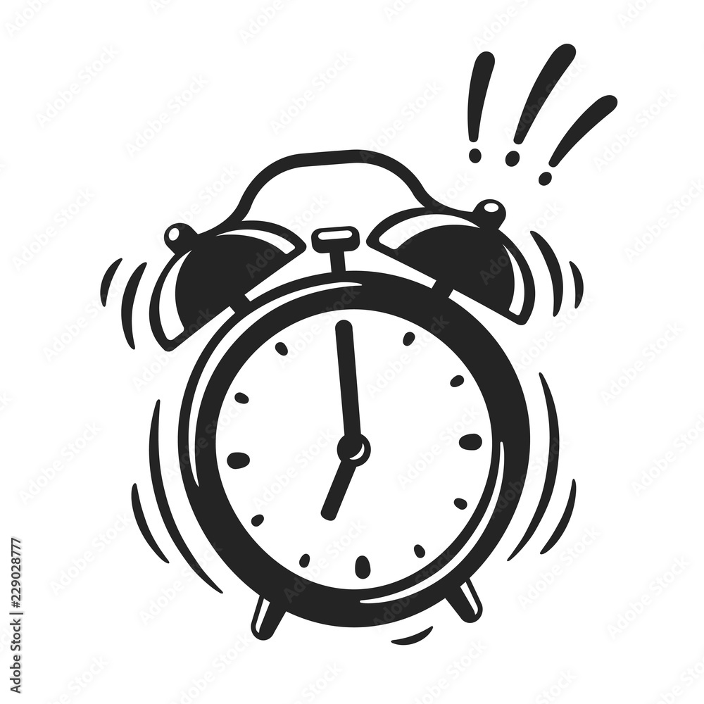 Alarm clock rings time Royalty Free Vector Image