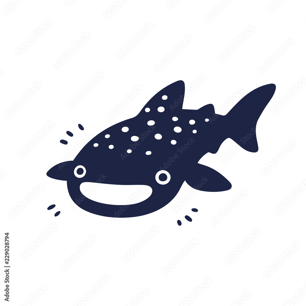 Cute cartoon whale shark