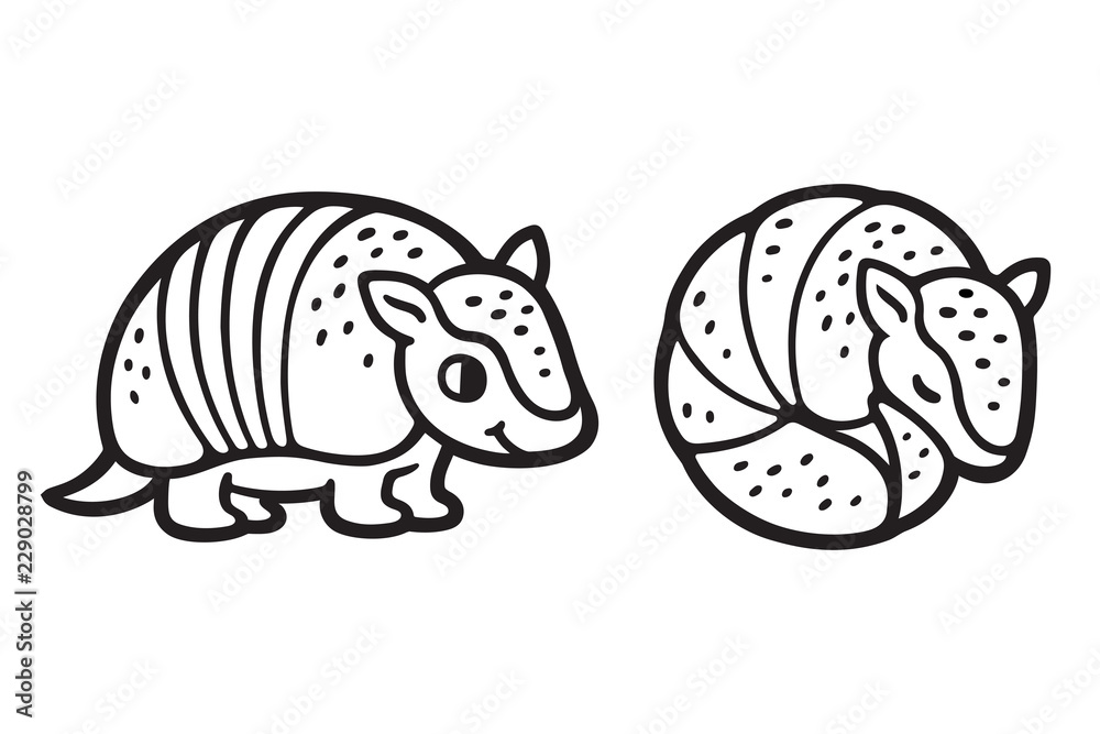 Εκτύπωση καμβά Cute cartoon armadillo