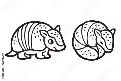 Cute cartoon armadillo