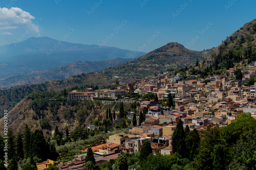 village of taormina  in the mountains
